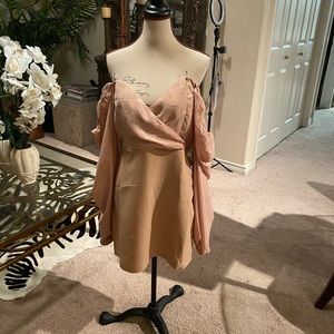 Fashionova beige strapless dress #198